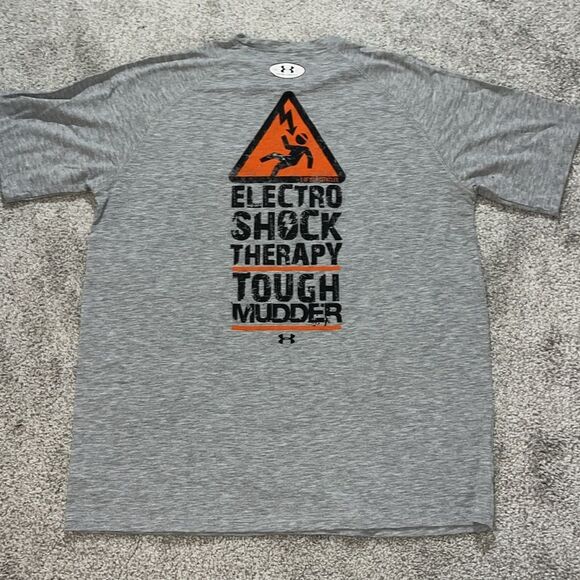 Gray UA Under Armour Tough Mudder Electro Shock Therapy work out T shirt L NWOT - Picture 5 of 5